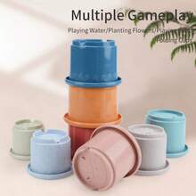 1 Set Funny Stacking Rings Puzzle Toy, Develops Hands-On Ability, Early Color Recognition Toy, Indoor Early Education Parent-Child Interaction, Birthday Gift, Baby Toy, Helps Baby Love Bath Time (Random Color)