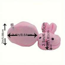 MSYO 18英寸美國洋娃娃一對布娃娃鞋，可愛的毛絨動物拖鞋，小尺寸暖和的兔耳朵娃娃鞋，適合小男孩和小女孩的生日/節日禮物 - 彩色 - 查看 4