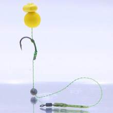 6 件套鲤鱼钓鱼配件毛钓组带倒刺鱼钩鱼线准备绑鲤鱼鱼饵钓鱼快速更换钩链连接器渔具