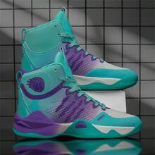 2025新款百搭篮球鞋，舒适防滑男士运动鞋，摩擦鞋底减震男士休闲鞋，户外厚底增高鞋，称霸篮球场、操场、跑步鞋 - 月色 - 查看 3