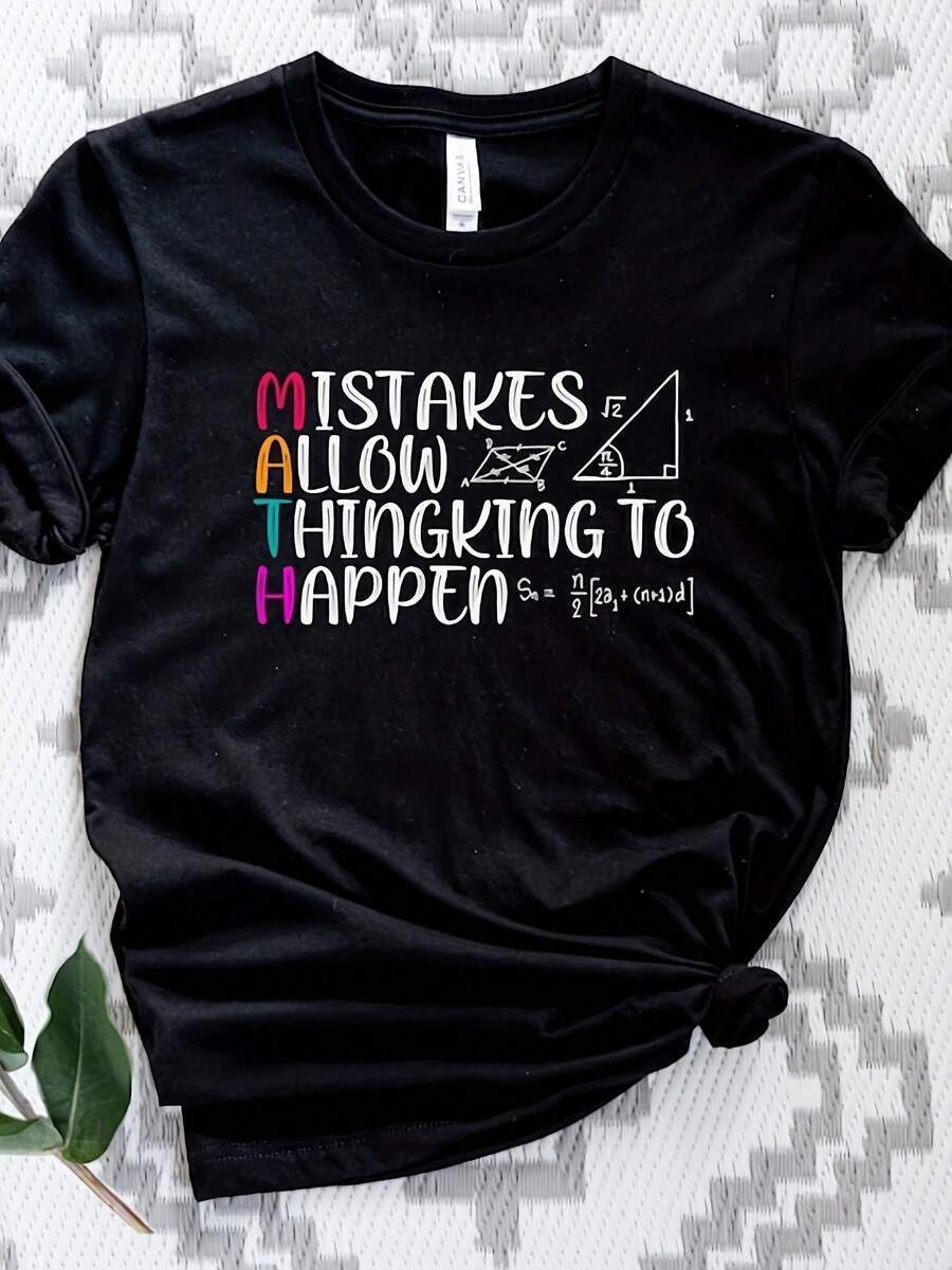 Math Teacher Shirt Mistakes Allow Thinking To Happen, Geometry Tee - Style 26 - View 1