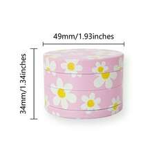 1 件 4 层 50 毫米锌合金小花形烟草研磨器，高品质金属吸烟研磨器，粉色/绿色可选 - 彩色 - 查看 5