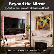 1pcs Fluffy Mirror Cover - 64"X21" Full Length Stretch Universal Ultra Soft Non-Slip Cover Warm Home Decor For Bedroom Cloakroom, Gift For Girls - 彩色 - 查看 3