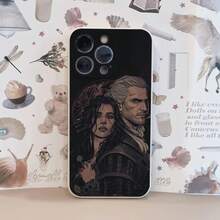 Custodia per telefono in silicone morbido compatibile con modelli 16, 15, 14, 13, 12, 11, Plus, Pro, Max Plus, e modelli Galaxy S17, S17 Pro, S17 Pro Max, con tema del videogioco The Witcher 3