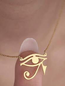 1 件 18K 镀金不锈钢太阳神之眼项链、太阳神之眼项链、荷鲁斯之眼项链、荷鲁斯之眼、埃及护身符项链、埃及符号吊坠、圣诞礼物、送给妈妈的礼物 - 金色 - 查看 12