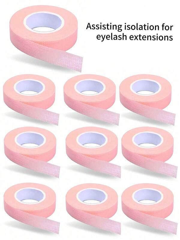 10/6/1 Pieces Breathable Eyelash Tapes For Eyelash Extensions, Microporous Fabric Tapes, Non-Woven Makeup Tools, Multi-Purpose Self-Adhesive Tapes For Eyelash Extension Applications,Pink Eyelash Tape, Eyelash Extension Tape, Eyeshadow Tape, Suitable For Extending Female Eyelashes, Eyeshadow And Eyeliner Auxiliary Tools
