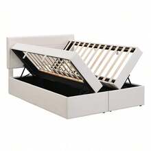 Bed Frames - Beige + Solid Wood+MDF + Linen - View 11
