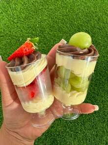 10pcs Round Dessert Cups, Tiramisu Cups, Clear Plastic Pie Cups, Round Appetizer Cups For Fruit, Pudding, Mousse, Ice Cream, Suitable For Party, Wedding, Valentine's Day, New Year