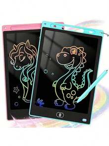 Christmas Stocking Stuffers 2Pack 6.5Inch  LCD Writing Board That Is Conducive To Enhancing Imagination And Drawing Skills, Colorful Doodle Board Drawing Tablet , Christmas Stocking Stuffers Birthday Gifts Travel Games Toys (Student Return-To-School Season)