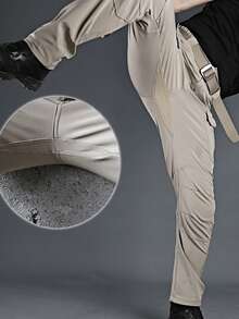 Men's Tactical Multi-Pocket Pants, Casual Waterproof Trousers, IX7 - 卡其色 - 查看 3