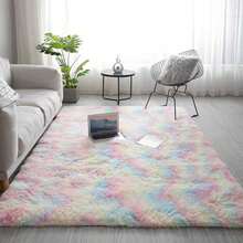 1 Piece Rainbow Plush Soft Children's Carpet For Bedroom Soft Furry Carpets Living Room Kids Baby Room Nursery Playroom Cute Room Decor Area Rug