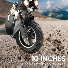 PORIYA 2000W Off-Road Electric Scooter W/ Aerodynamic Tail Wing For Stunt Stability, 50KM/H & 50KM Range, Foldable Portable E-Bike, ABS Brakes & UL2272 Certified - 黑色 - 查看 7