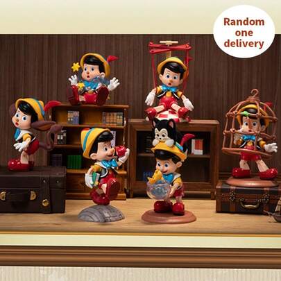 Miniso Pinocchio Growth Diary Series Figure Blind Box, Diverse Designs Of Classic Character, Finely Restores Animation Details, PVC+ABS Material, Random Draw For Surprises, Great For Study Ornament And Collection(1 PC Random Delivery)