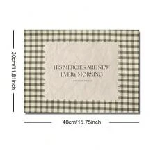 1 件带框/无框新款 Mercies 绿色格子圣经经文帆布海报基督教名言复古墙壁艺术印刷简约美学装饰画适用于公寓、客厅、卧室、现代家居装饰 - 彩色 - 查看 8