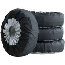 Housse de protection pour pneu de voiture, lot de 4 pièces, protection solaire, sac de protection pour pneu, housse de roue de secours - Noir Argent - Voir 4