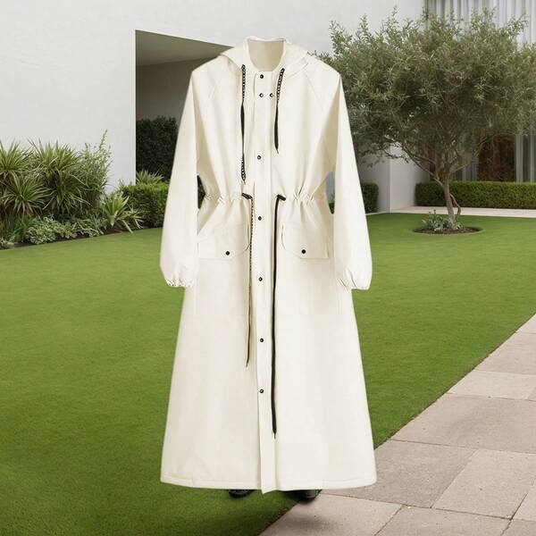 Impermeable de moda para mujer con capucha y poncho grueso para senderismo, viajes, playa, verano, ligero y refrescante para uso al aire libre