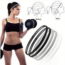 6 peças faixas de cabelo elásticas finas esportivas para mulheres e homens, faixas de suor esportivas para corrida, ioga e treino [absorventes de suor e leves] acessórios de cabelo cachecol de inverno bandanas femininas