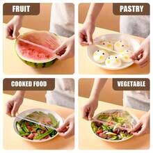 1500pcs Extra Large Plastic Wrap Covers - Stretchable & Reusable Elastic Food Covers For Bowls Elastic Plate Covers For Kitchen Food Saver Bag - Multicolor - View 3