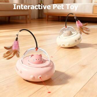 NEW Electric Cat Toys With Feather Cat Teaser Wand Rechargeable Pet Feathers Toys Intelligent Sensing Kitten Toys For Chasing