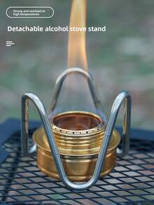 1pc Outdoor Alcohol Stove Stainless Steel Detachable Stand, Portable Creative Stove Stand Camping Accessory