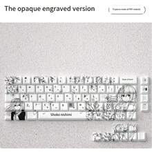 Wenshao Xigong Glass Keycaps Original Height PBT Material Positive Engraving Opaque Compatible With 60 65 68 Keyboards - Nhiều màu - Xem 5