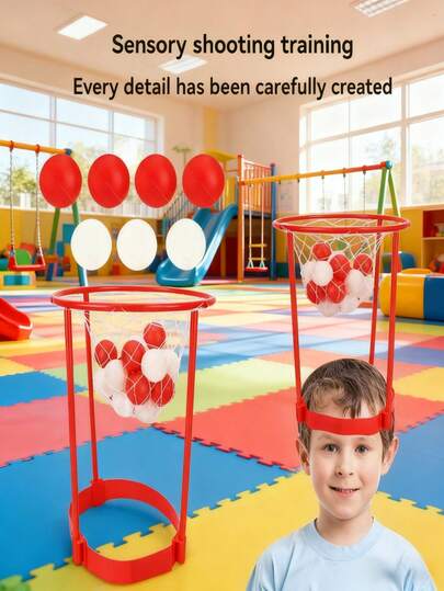 Juguete de aro de baloncesto montado en la cabeza para niños, juego interactivo padre-hijo intelectual para desarrollar la coordinación mano-ojo, adecuado para niños de 3 a 12 años como regalo de cumpleaños