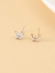 1 pieza Clip de nariz con diseño de mariposa, Joyería de nariz con forma de L de circonita sintética, Estilo vintage elegante y diseño minimalista único, Adecuado para uso diario, vacaciones, fiestas, regalo para familiares y amigos - Multicolor - Ver 3