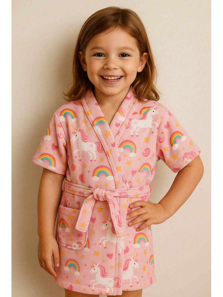Children's - Youth Terrycloth Character Pool Bathrobe - Unicorn - View 1