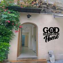 1pc Metal "God Bless" Home Decor Sign, Unique Wall Art, Home Decoration, Wall Hanging, Scene Decor, Theme Party Decor, Car Decor