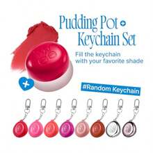 LipandCheek Blurry Pudding Pot Reddish Moment Ambitious + Pendant Keyring Makeup Blush Buildable Lightweight MultiUse Soft Matte Finish 5g