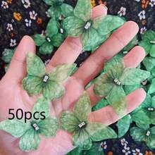 100/200pcs Mini Fabric Butterflies, 3D Realistic Pastel Butterflies Decor, Suitable For DIY Crafts, Nail Art, Photography Props, Headpieces, DIY Hair Clips, Headbands, Bouquet Decor, Jewelry Making Supplies, Home Decor, Party Decor, Wedding Decor, Easter Decor, Thanksgiving Decor, Garden & Yard Decor, Party Backdrops, Great Gift Choice