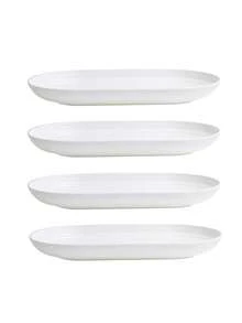 1/2/4 件装塑料餐盘，适用于家庭厨房聚会、生日派对、厨房、户外野餐 - 白色 - 查看 8