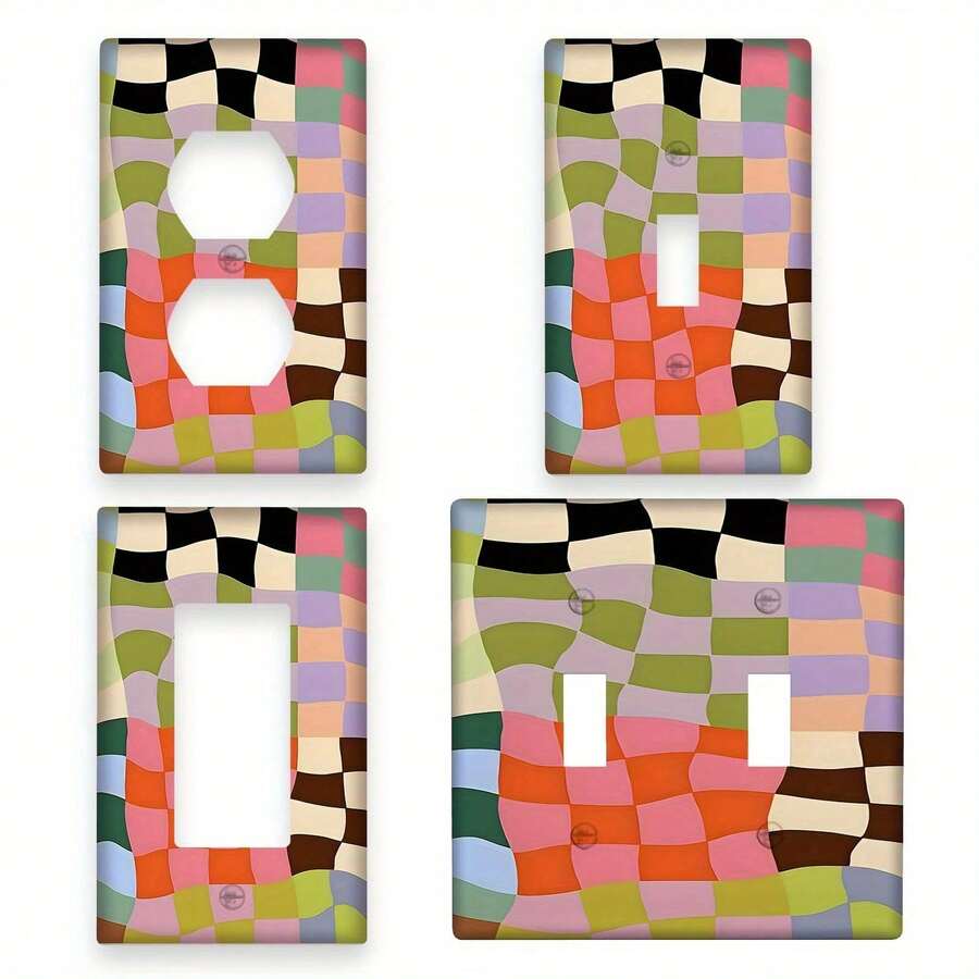 1PC Decorative Light Switch Cover[Modern Wall Plate] Unbreakable Polycarbonate 1pc 1Gang/2Gang Irregular Cube Design Decorative Wall Plate | Modern Switch Plate Light Cover For Bedroom, Kitchen, Home Decor, Modern Wall Decor - 單搖桿 11cm*7.5cm - 查看 1