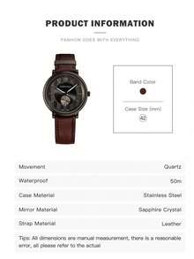 Versace Quartz Watch For Men With Leather Strap And Steel Case - Coffee Brown - View 4
