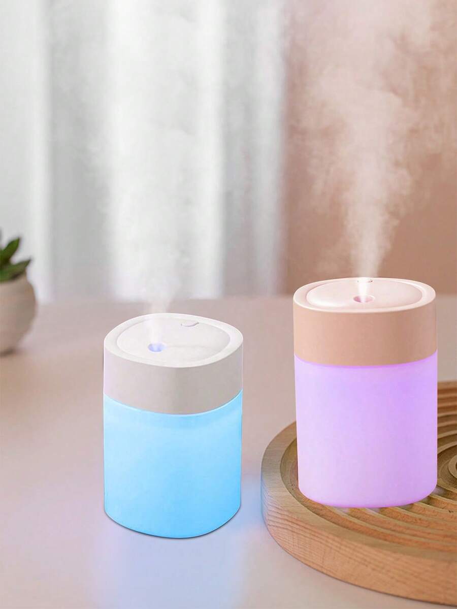 1pc Aroma Diffuser With 7-Color Changing Light, Portable USB Powered Night Light, Air Humidifier For Home, Office, Bedroom, Car, Quiet Operation - Multicolor - View 1