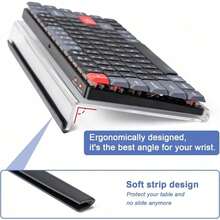 Suport pentru tastatură de computer, ridicător de tastatură acrilic pentru desktop cu bandă inferioară din silicon, suport ergonomic pentru tastatură de computer, platformă de tastare confortabilă fără instalare, suport pentru tastatură pentru birou, acasă, școală