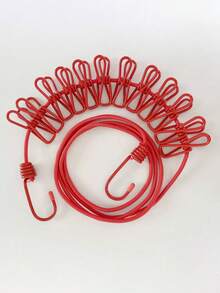 12pcs Colorful Clips Retractable Travel Clothesline Windproof Drying Rope For Outdoor Balconies And Dorm Rooms, Portable Laundry Line With Strong Clips, Easy Setup And Packable Indoor/Outdoor Drying Solution, Ideal For Camping, Travel, Small Space Living, Weather-Resistant Construction, Multi-Clip System For Securing Multiple Items, Adjustable Tension, Non-Slip Ends, Lightweight Compact Design - Multicolor - View 15