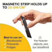 1 套自粘磁性胶带和切割器，500cm x 0.75 英寸宽卷，薄深灰色磁铁，专为纸张和照片设计，背面带粘性。 - 黑色 - 查看 8