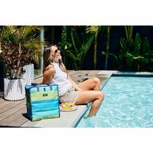 Freezable Grocery Tote Bag Fresh Stripe