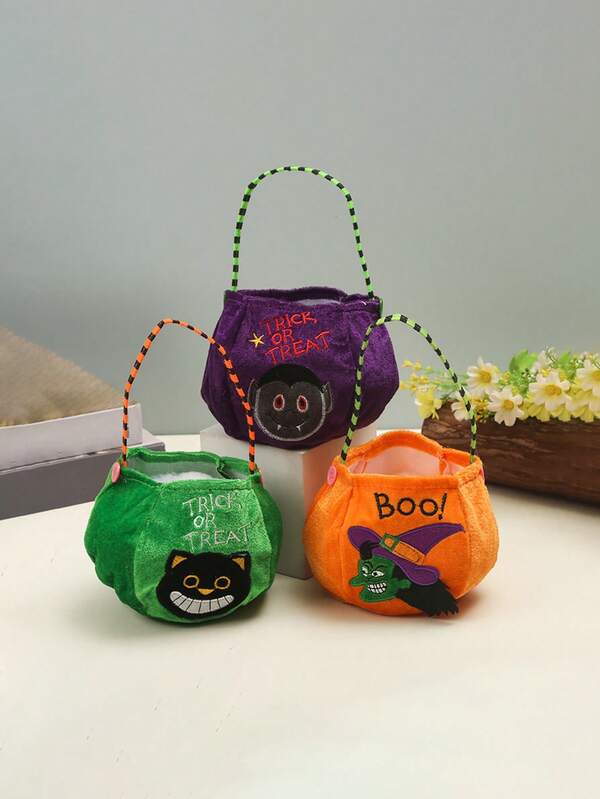 Sacola de Doces de Abóbora 3D de Halloween - Prop e Presente de Atmosfera de Fantasma Assustador