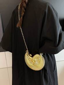 2025金色海螺形单肩包，可拆卸肩带，时尚口红袋，优雅时尚的单肩包，适合晚上外出 - 金色 - 查看 9