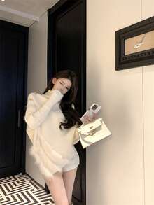 Women Knit Tops - White - View 4