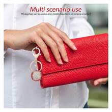 Rhinestone Lychee Bag Charm - Glitter Fruit Keychain Pendant For Women Purse Backpack Handbag Accessory - Cute Lychee Keyring Gift - Như Hình 28 - Xem 6