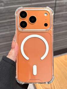 新款高级磁吸透明亚克力手机壳，兼容 17/16/15/14/13/12 Pro Max/14/15/16 Plus/17/Air/11，支持无线充电，透明防震保护壳 - 透明白 - 查看 4