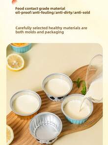 10pcs (Random Color) Air Fryer Aluminum Foil Cups, Oven Baking Pudding Tart Shells, Microwave Disposable Tin Foil Bowls