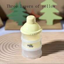 1 szt. przenośny wielowarstwowy dozownik mleka w proszku dla niemowląt, przezroczysty, odłączany, 3/4 warstwy, różowy