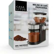 CASA LITUS Molino de Café Eléctrico Profesional 200gr, Moledor de Café en Grano 18 Niveles de Molienda: Espresso, Prensa Francesa, Cafetera, Cafetera Italiana (Moka), Cuchillas de Acero Inoxidable - 1 - Ver 5