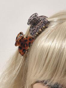 6个豹纹发爪夹，可爱小巧，用途广泛，适合秋冬季优雅发饰、花朵发夹、夏季度假发夹。 - 彩色 - 查看 2
