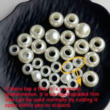 1 Pack Faux Pearl Beads For DIY Jewelry Making, Large Hole Plastic Acrylic Spacer Beads For Jewelry Crafting - White - View 9