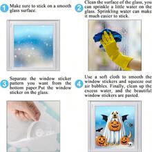 9 Sheets Halloween Dog Window Clings Ghost Pumpkin Bat Window Stickers Double-Sided Glass Decals For Home Classroom Office Party Decoration